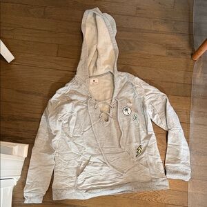 Sundry Gray Hoodie with Embroidered Patches